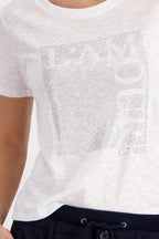 L'Amour Basic Jewellery T-Shirt in Cream