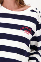 Basic Ribbles Jersey L/S Top in Marine Stripe