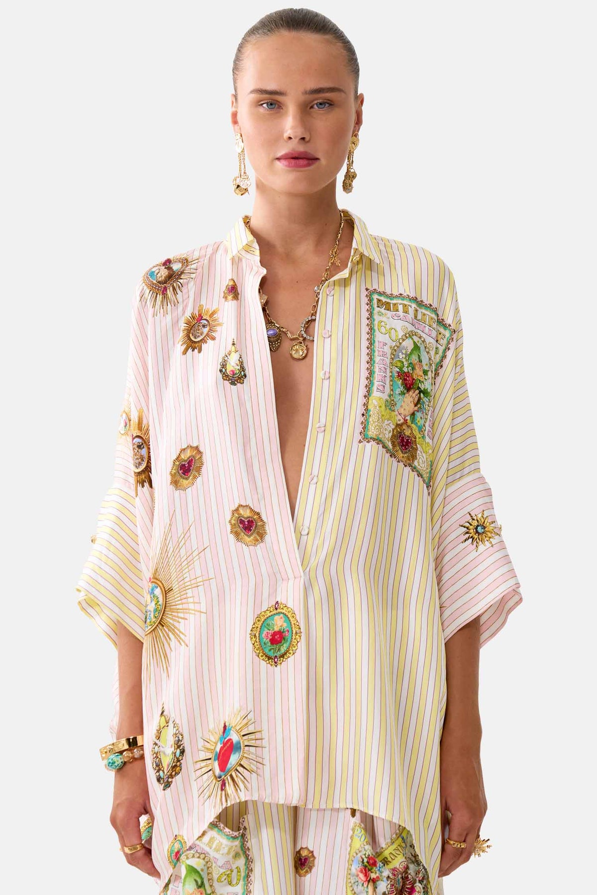 Batwing Shirt in Painted Prayers