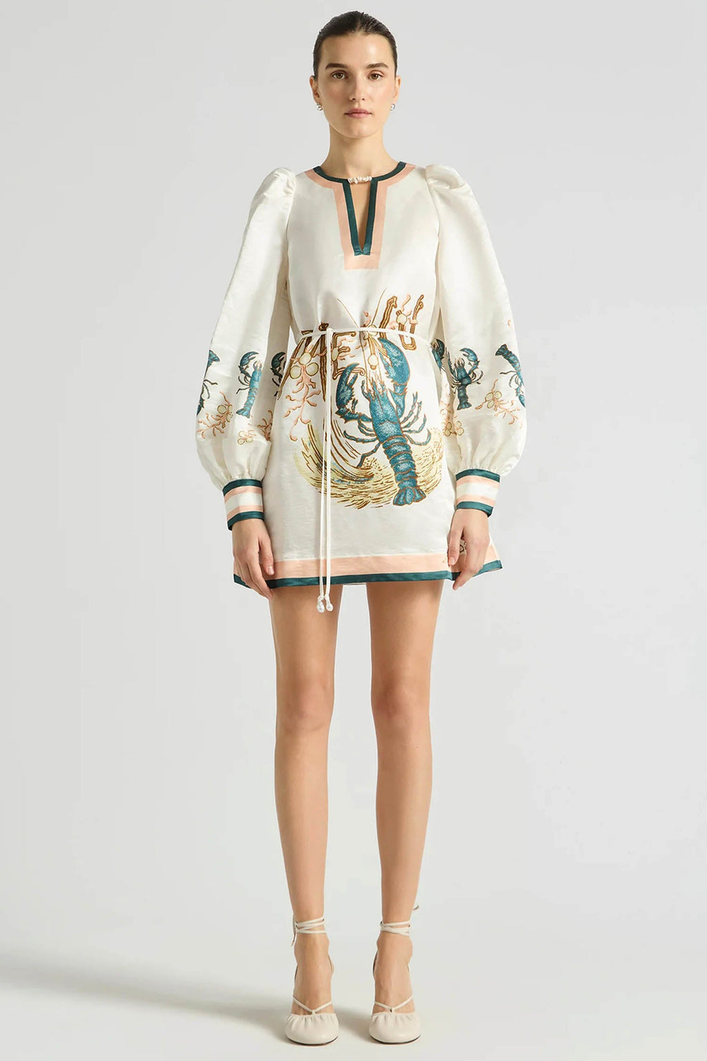 Beach Club Billow Shift Dress in Pearl | FINAL SALE