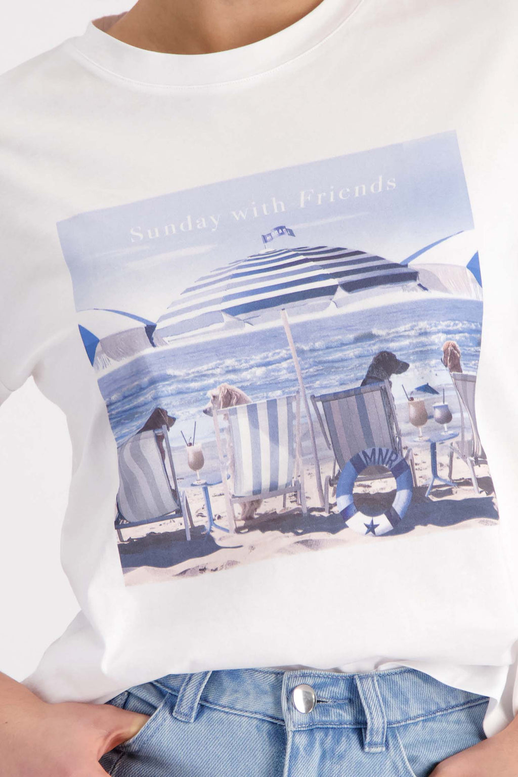 Beach Dogs T-Shirt in Cream