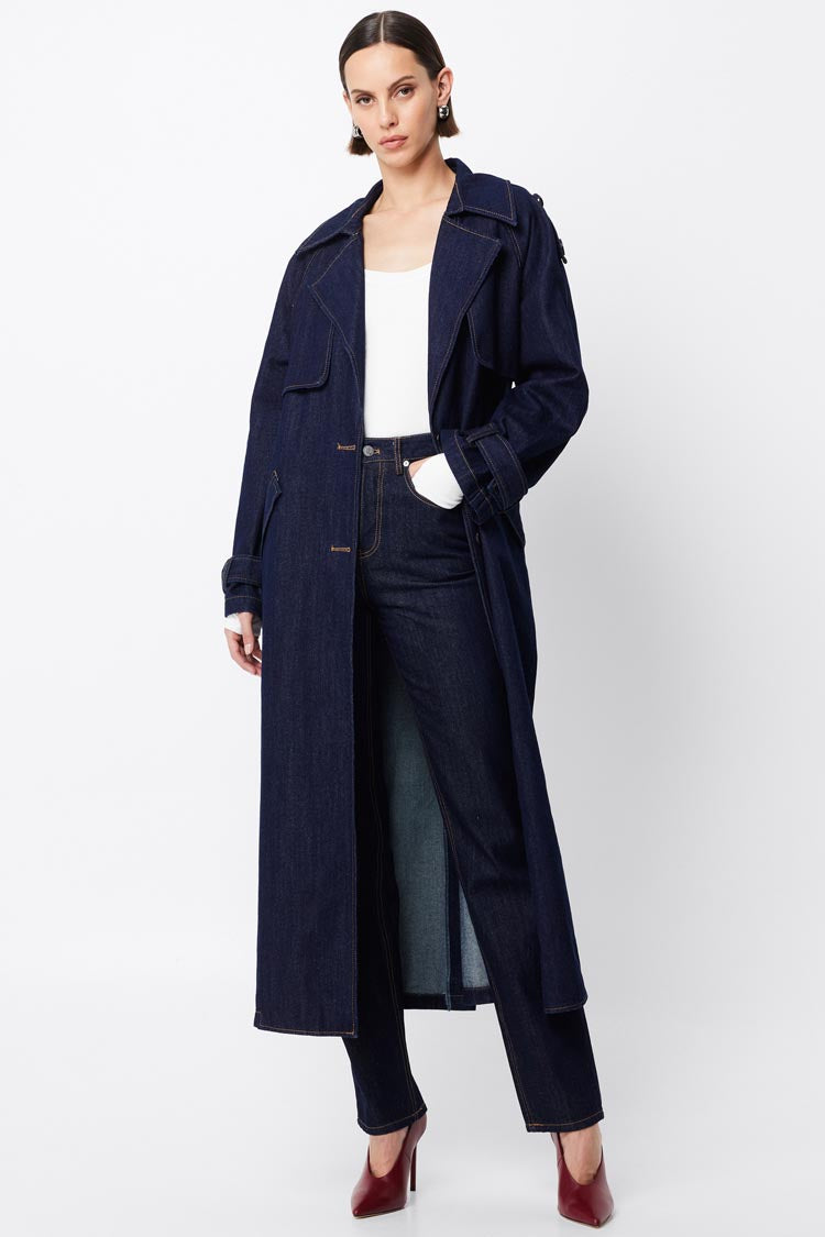 Bexley Trench Coat in Indigo | FINAL SALE