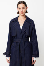 Bexley Trench Coat in Indigo | FINAL SALE