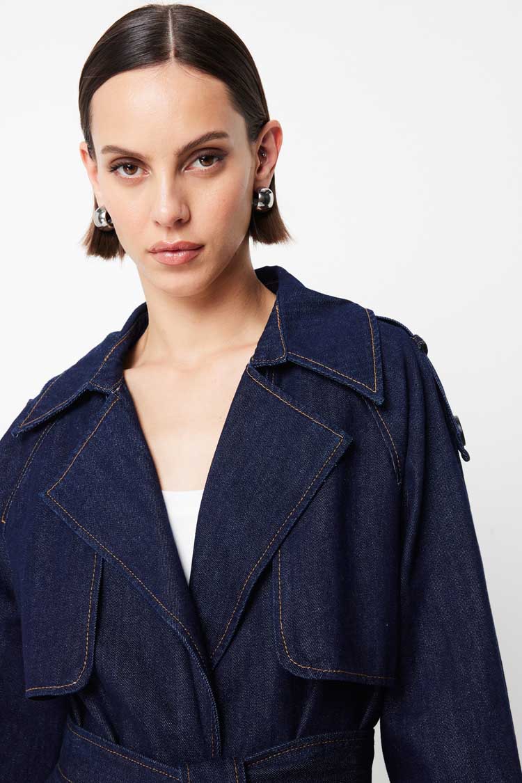 Bexley Trench Coat in Indigo | FINAL SALE