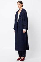 Bexley Trench Coat in Indigo | FINAL SALE