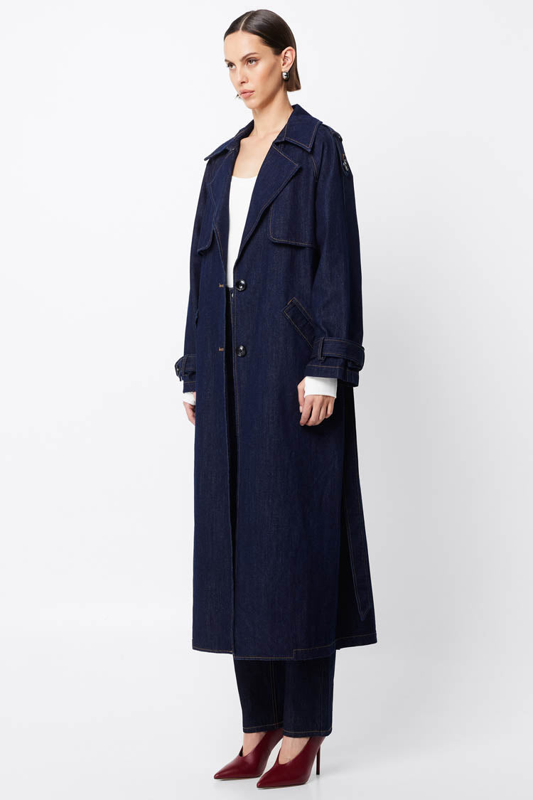 Bexley Trench Coat in Indigo | FINAL SALE