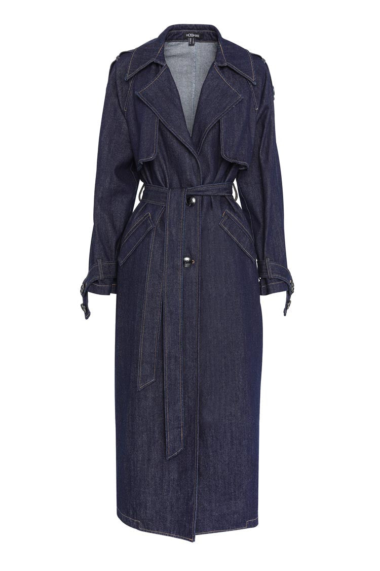 Bexley Trench Coat in Indigo | FINAL SALE