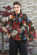 Black Of Beyond Blouse in Black Floral