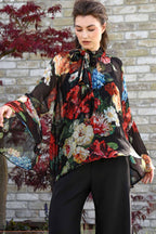 Black Of Beyond Blouse in Black Floral