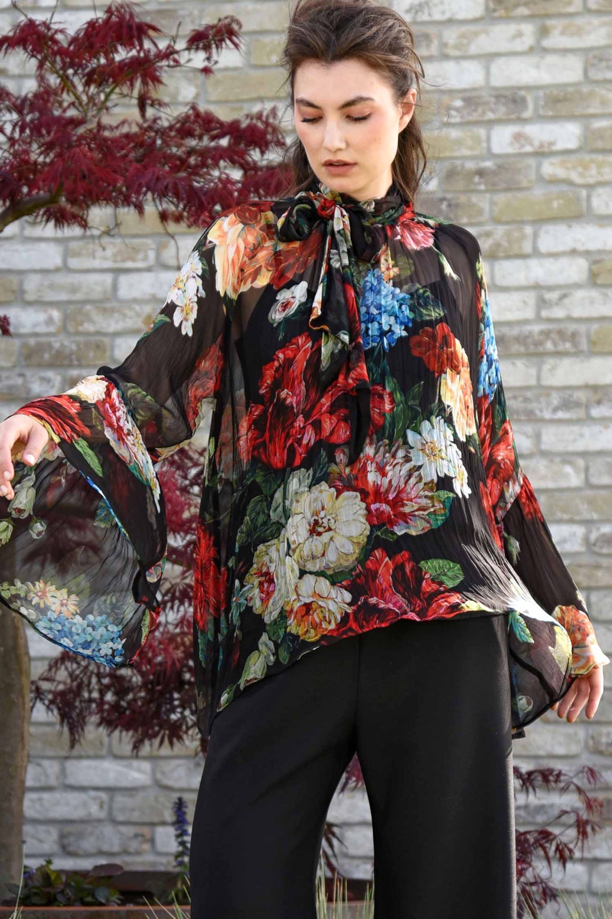 Black Of Beyond Blouse in Black Floral