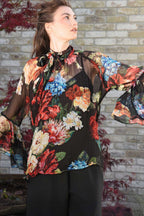 Black Of Beyond Blouse in Black Floral