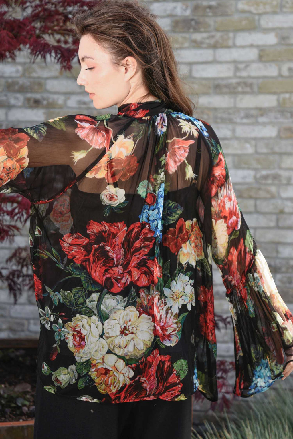 Black Of Beyond Blouse in Black Floral