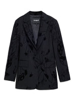 Flockarty Blazer w Velvet Details in Black