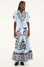 Blue Artisanal SS Maxi Dress