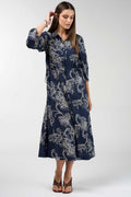 Blueprint Shirt Dress in Navy