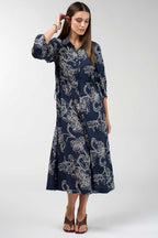 Blueprint Shirt Dress in Navy