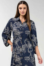 Blueprint Shirt Dress in Navy