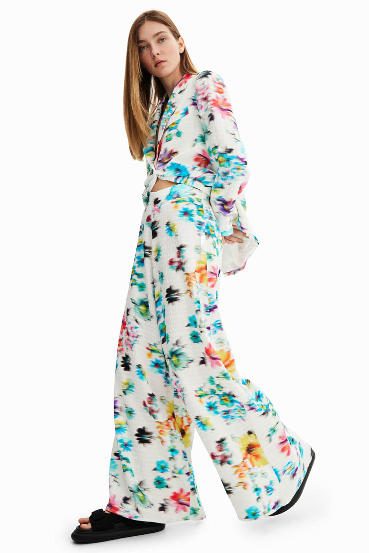 Blurry Flowers Maxi Wide Leg Pants | FINAL SALE