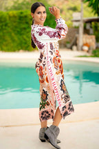 Bohemian Glamour Printed Midi Dress