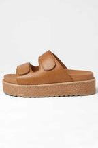 Boneeta Leather Sandals in Dark Tan