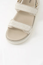 Bridgett Woven Leather Sandals in Cream