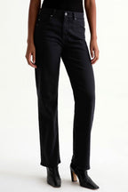 Brinley Mid-rise Straight Leg Jeans - Super Black