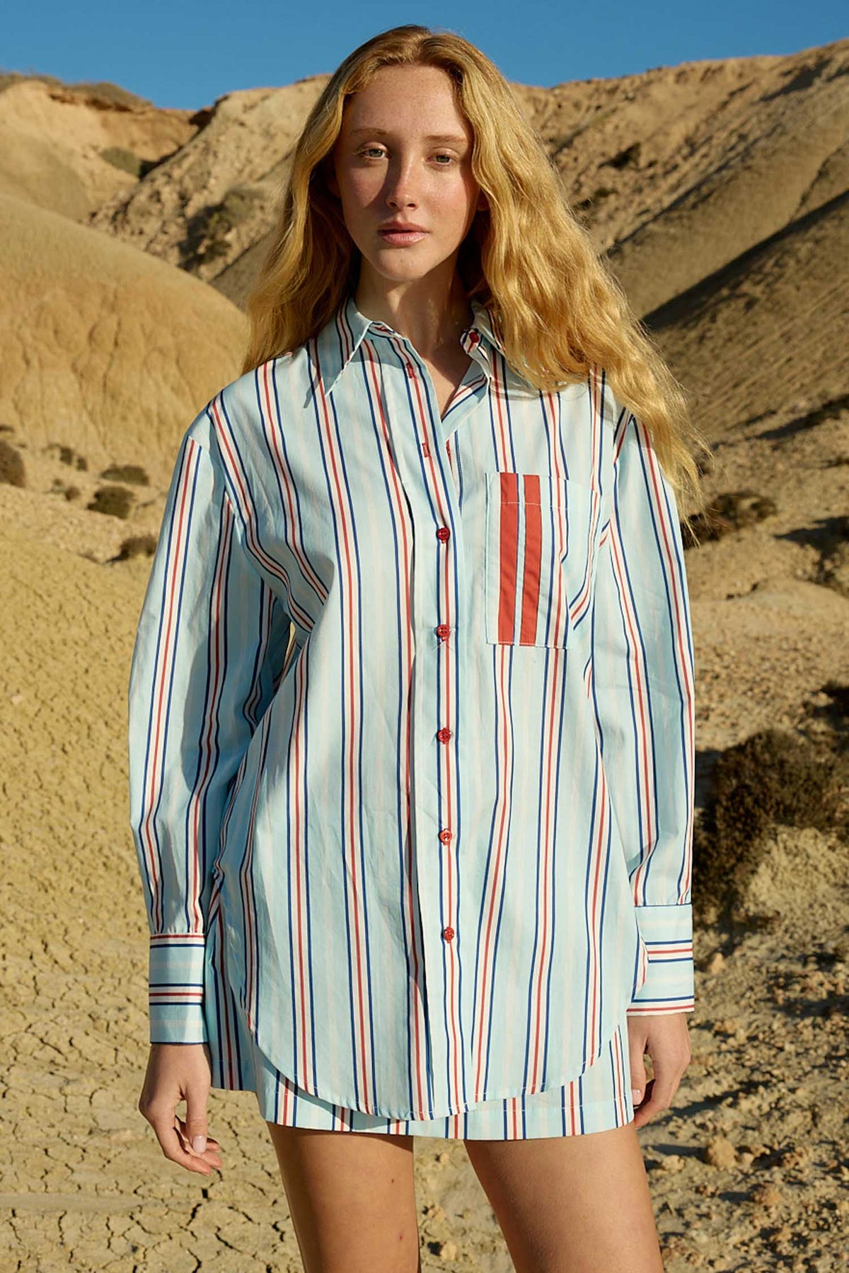 Buddy Shirt in Blithe Cherry Stripe