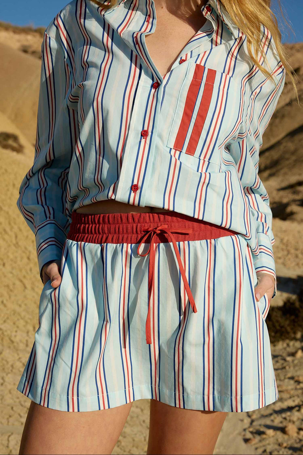 Buddy Shirt in Blithe Cherry Stripe