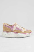 Copen Platform-Sole Sneakers in Camel / Pink