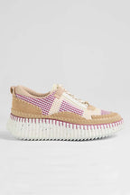 Copen Platform-Sole Sneakers in Camel / Pink