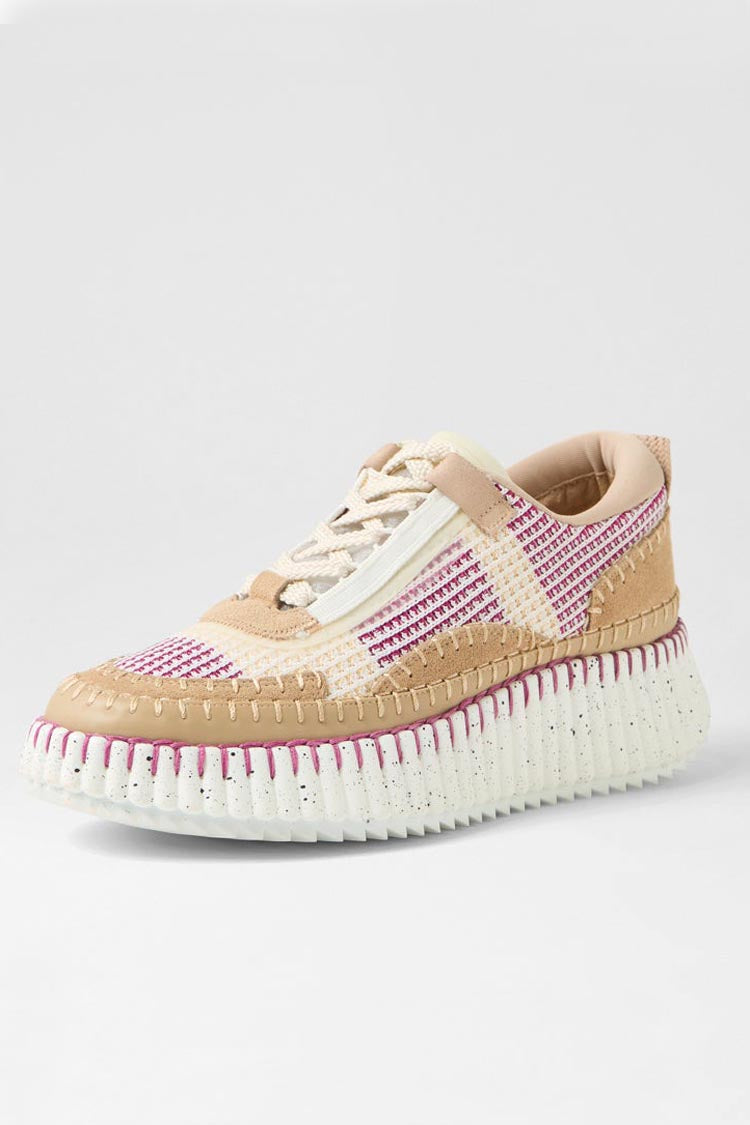 Copen Platform-Sole Sneakers in Camel / Pink