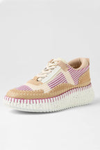 Copen Platform-Sole Sneakers in Camel / Pink
