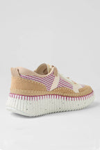 Copen Platform-Sole Sneakers in Camel / Pink