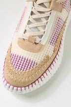 Copen Platform-Sole Sneakers in Camel / Pink
