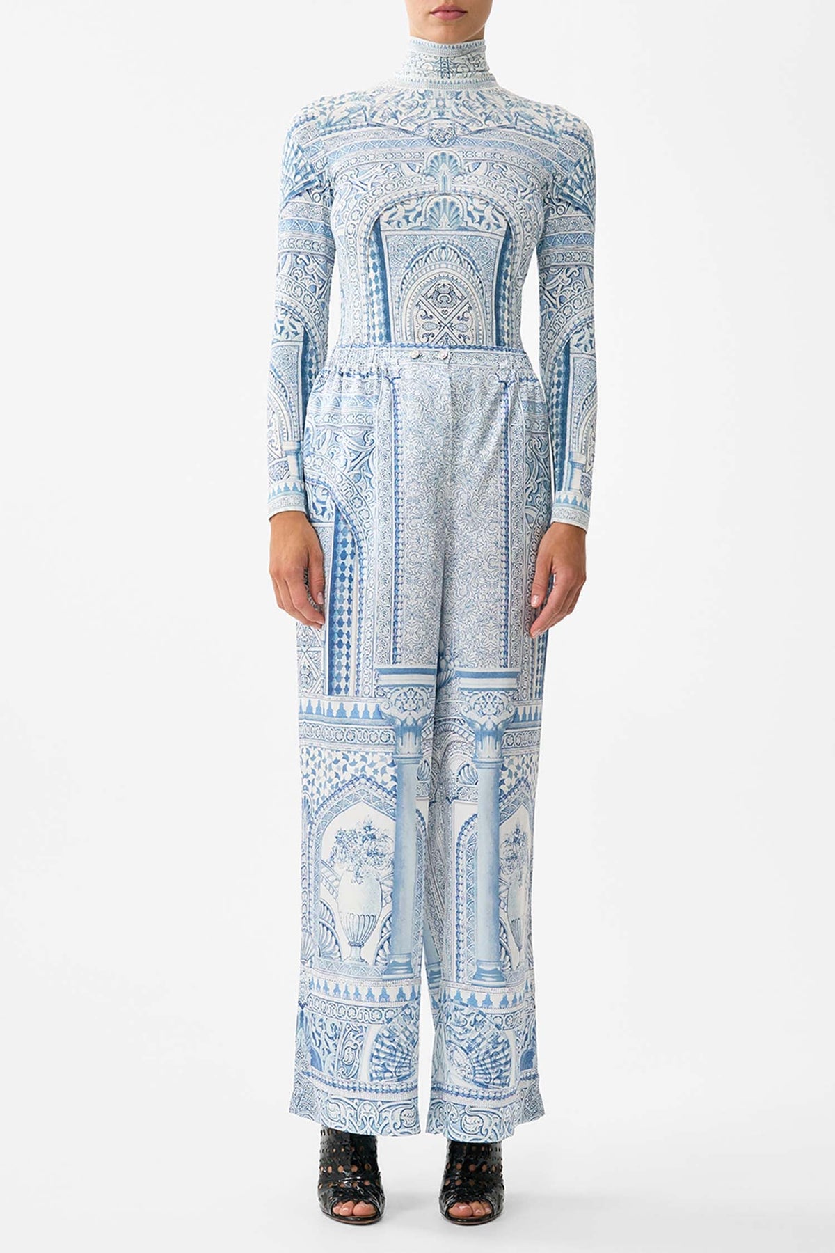 Button Front Lounge Pant in The Hum of the Alhambra