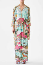 Button Through Scarf Blouse in Miniature Moments | FINAL SALE