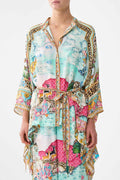 Button Through Scarf Blouse in Miniature Moments | FINAL SALE