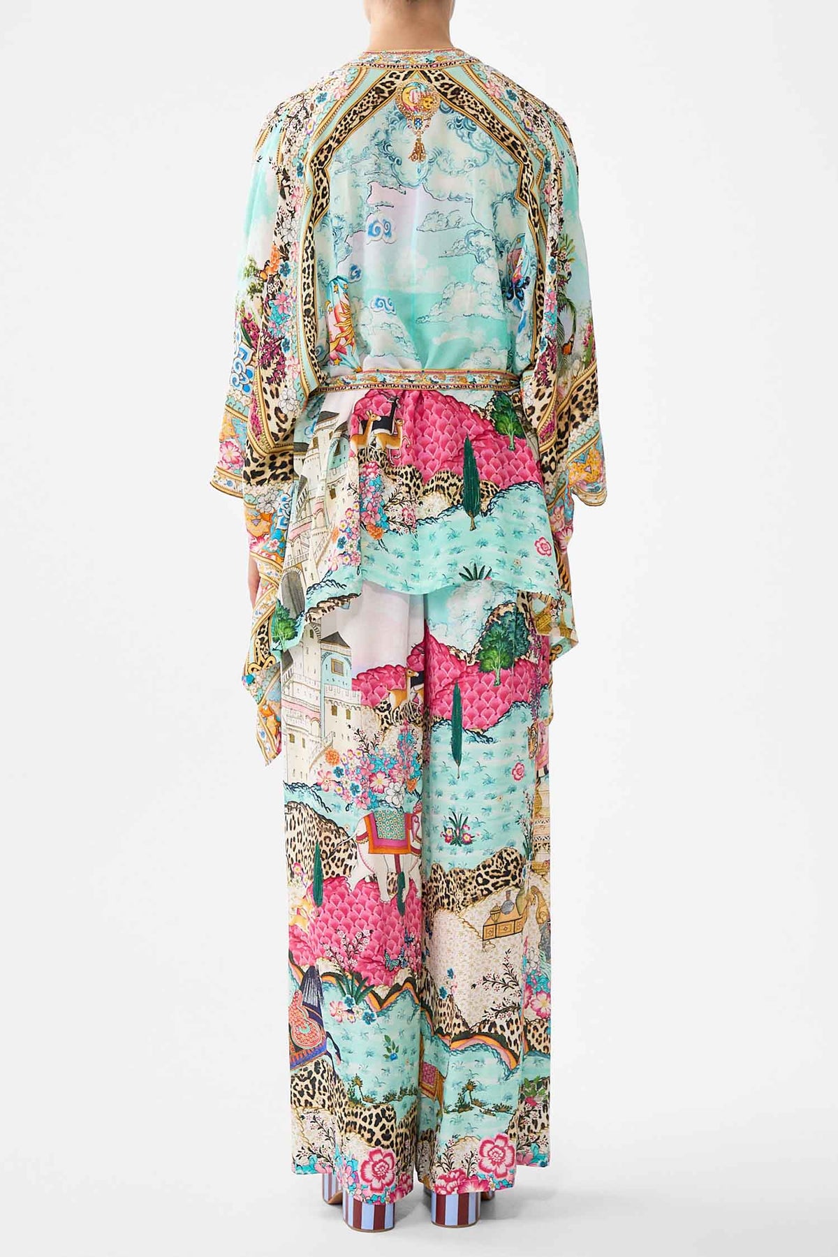 Button Through Scarf Blouse in Miniature Moments | FINAL SALE