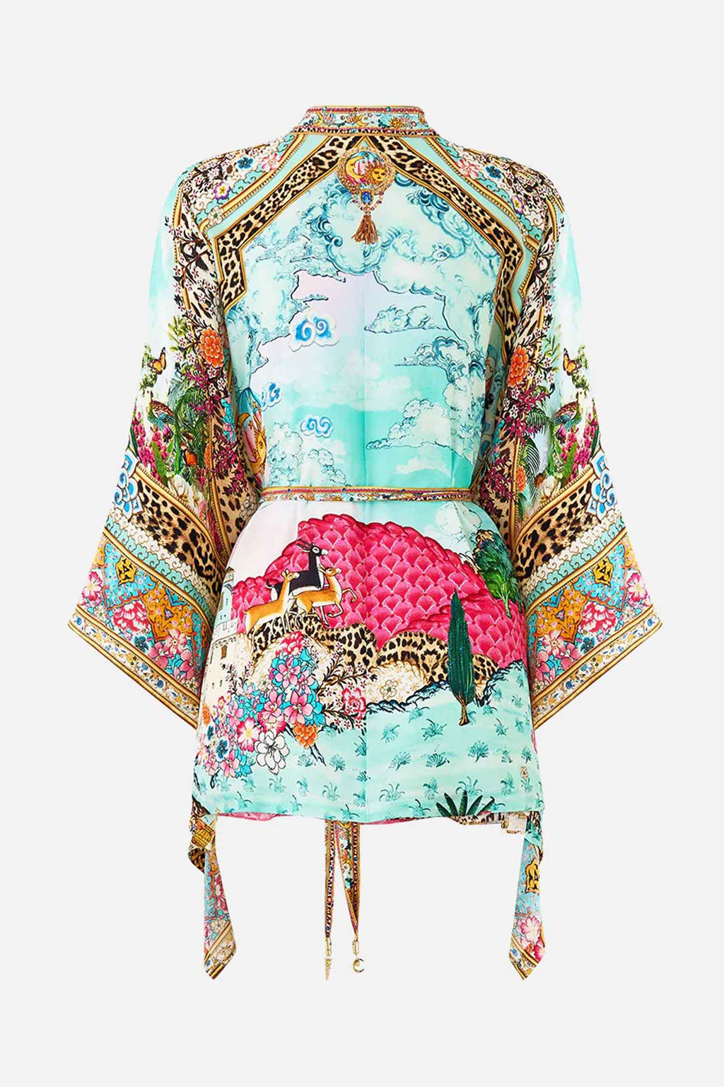 Button Through Scarf Blouse in Miniature Moments | FINAL SALE