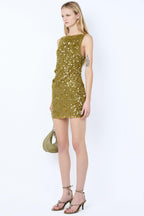 Cabine Boatneck Mini Dress in Moss