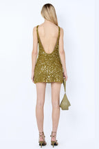 Cabine Boatneck Mini Dress in Moss