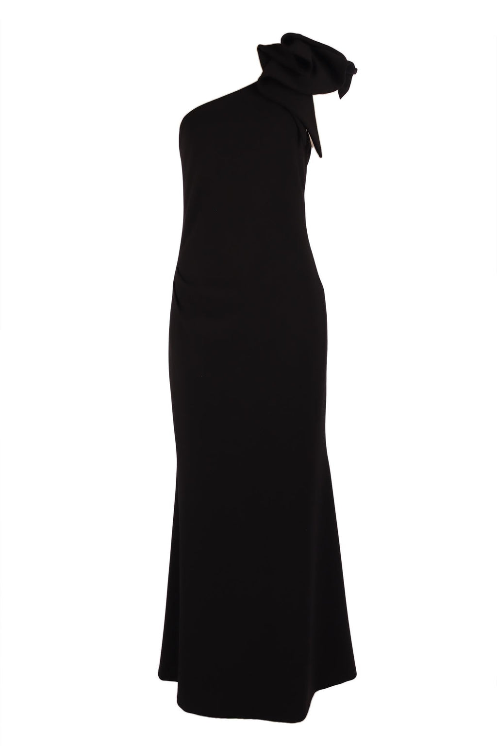 Caddy Long Frill Dress in Black
