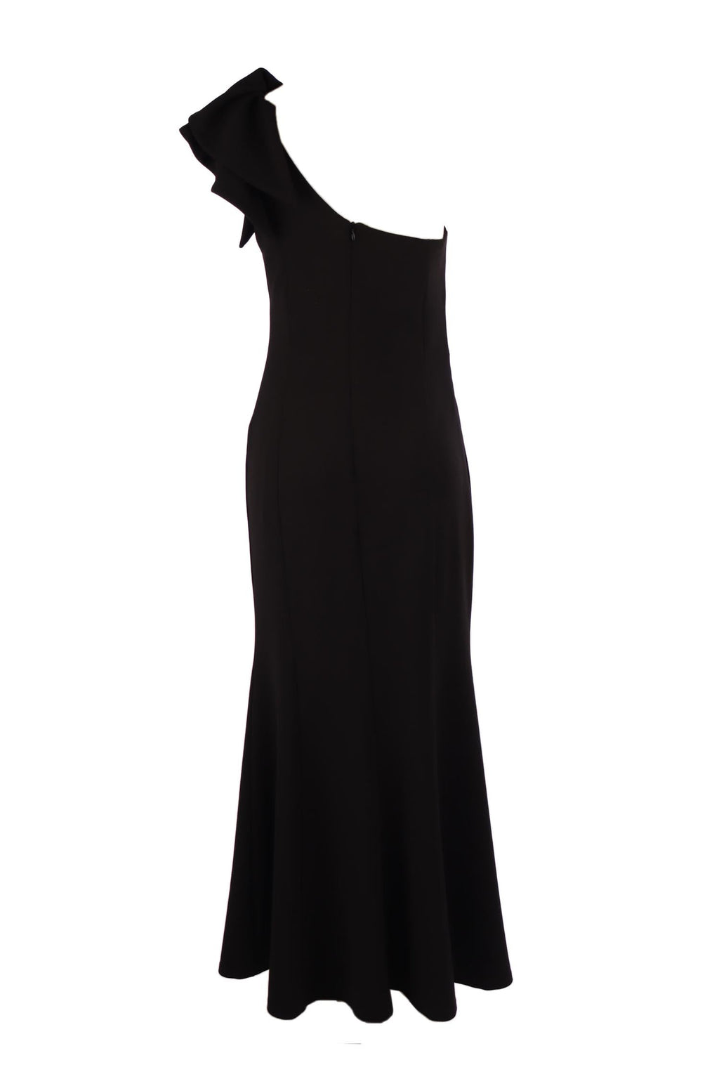 Caddy Long Frill Dress in Black