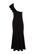 Caddy Long Frill Dress in Black