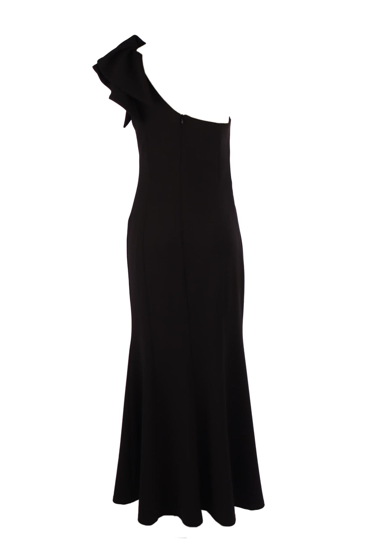 Caddy Long Frill Dress in Black