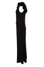 Caddy Long Frill Dress in Black