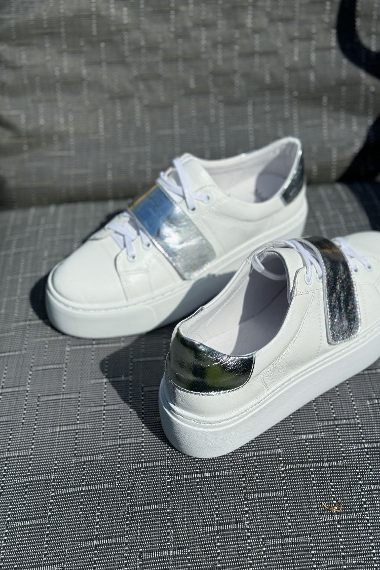 Camberly Foil Leather Sneakers | FINAL SALE