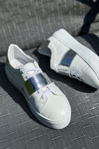 Camberly Foil Leather Sneakers | FINAL SALE