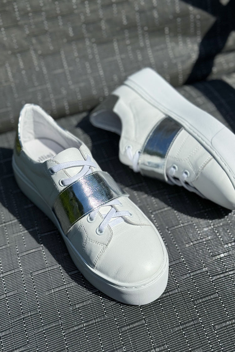 Camberly Foil Leather Sneakers | FINAL SALE