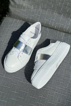 Camberly Foil Leather Sneakers | FINAL SALE
